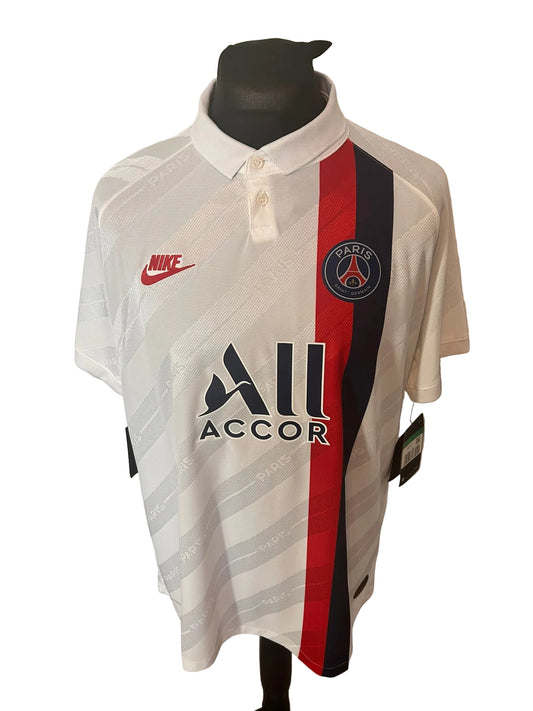 Paris Saint Germain, PSG 2019-20 third football shirt, white, Extra Large, XL, Nike, Kylian Mbappe, front