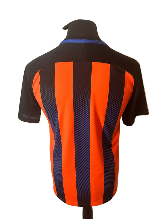 Shakhtar Donestsk 2017-18 home football shirt, Nike, small, orange and black, back