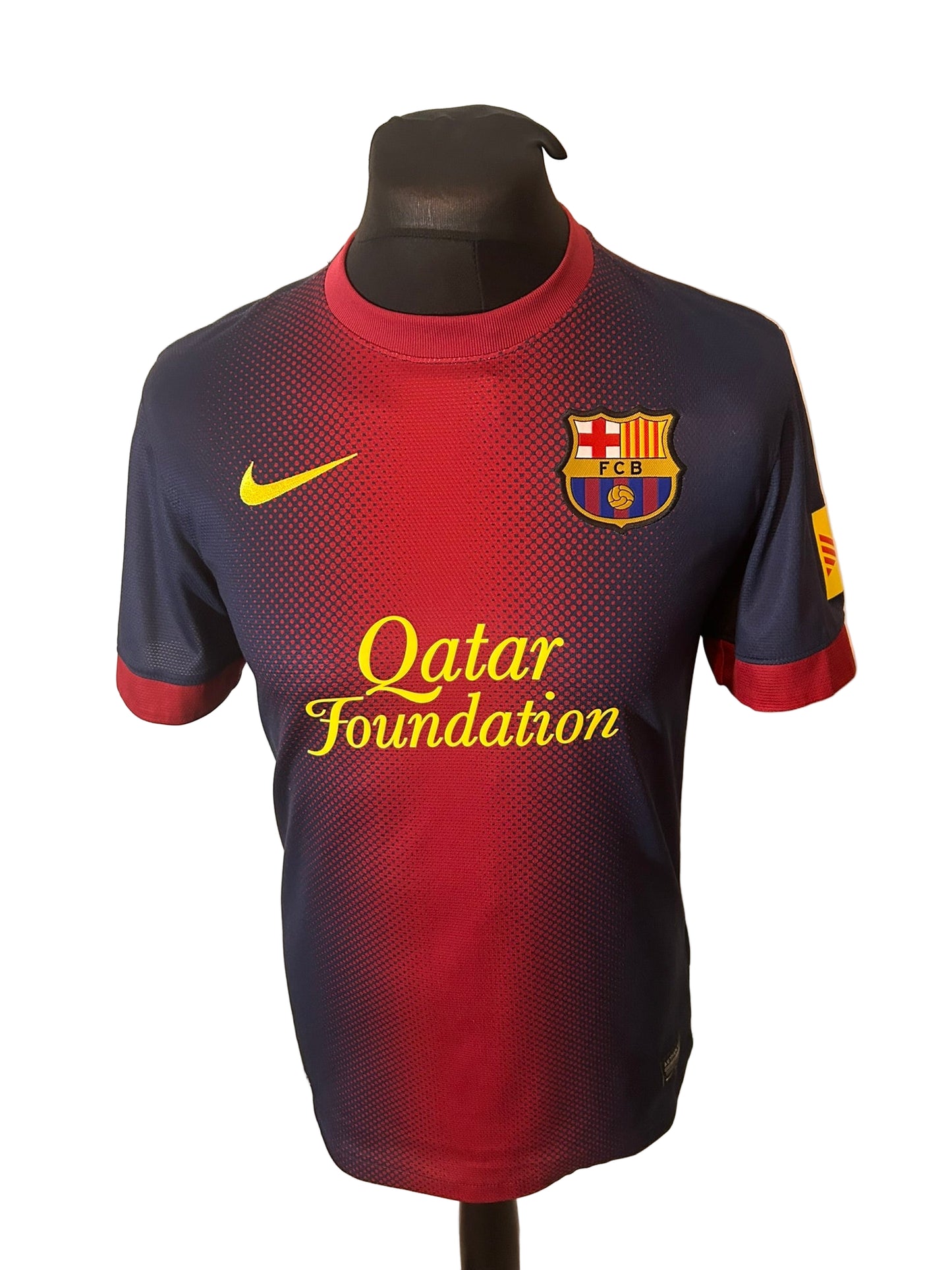 Barcelona 2012-13 home football shirt, Nike, small, blue and red, Lionel Messi, front