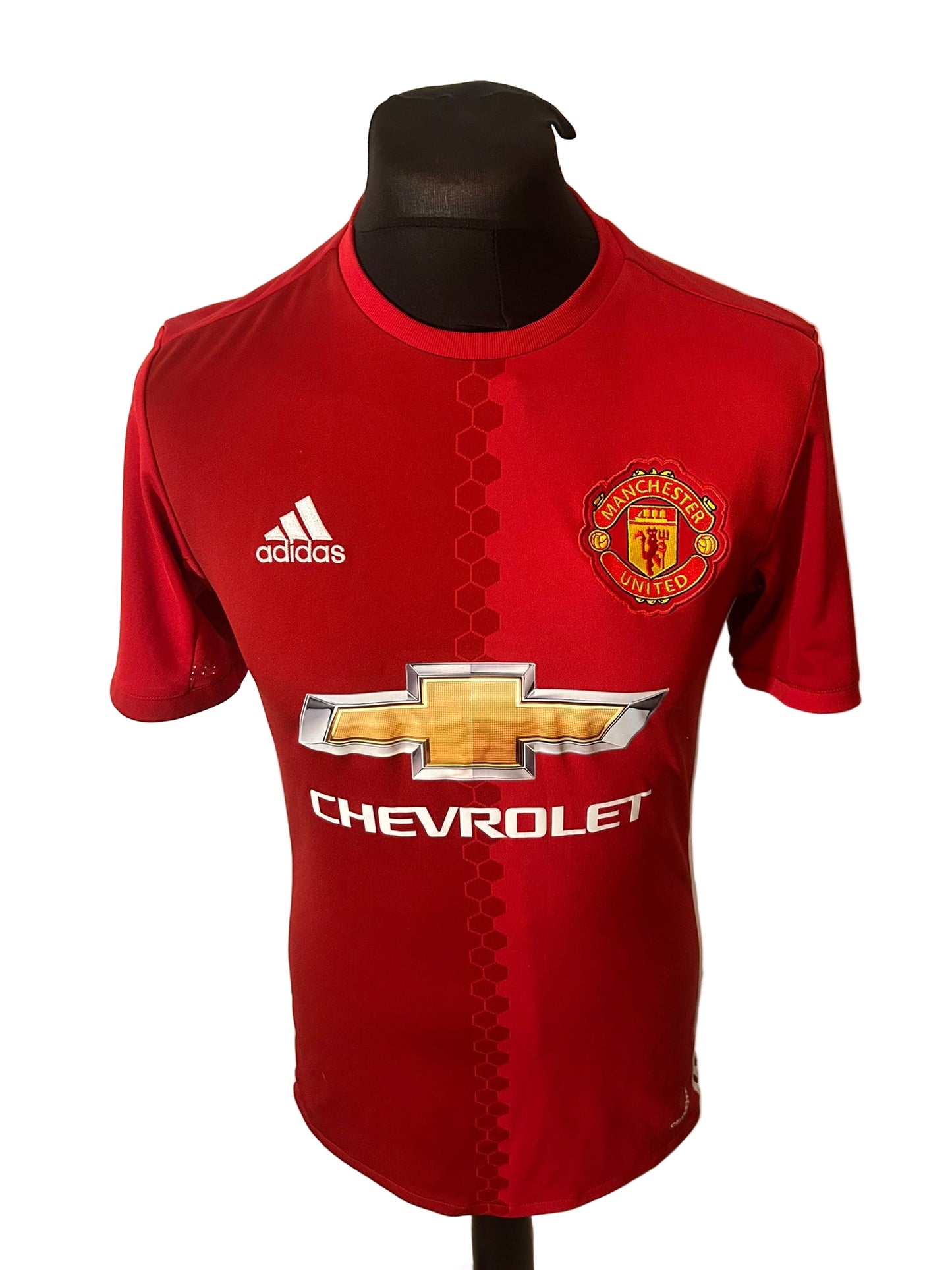 Manchester United 2016-17 home football shirt, adidas, small, white, Marcus Rashford, front