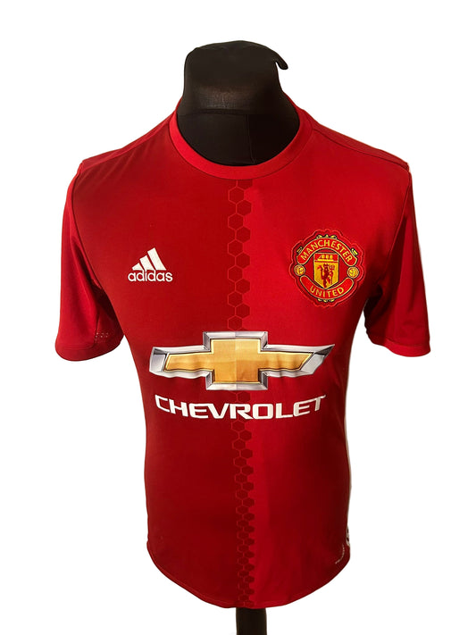 Manchester United 2016-17 home football shirt, adidas, small, white, Marcus Rashford, front