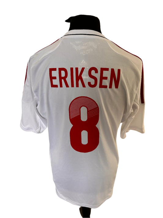 Denmark Christian Eriksen 2012-13 Away Football Shirt Large Adidas
