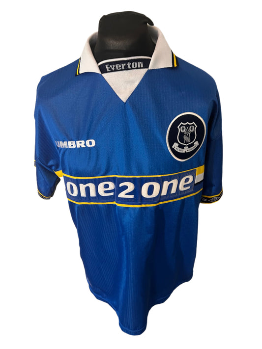 Everton Michael Ball 1997-99 Home Football Shirt Large Umbro