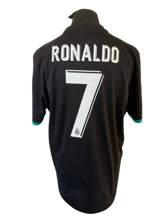 Real Madrid 2017-18 away football shirt, black, Extra Large, XL, Adidas, Cristiano Ronaldo, back