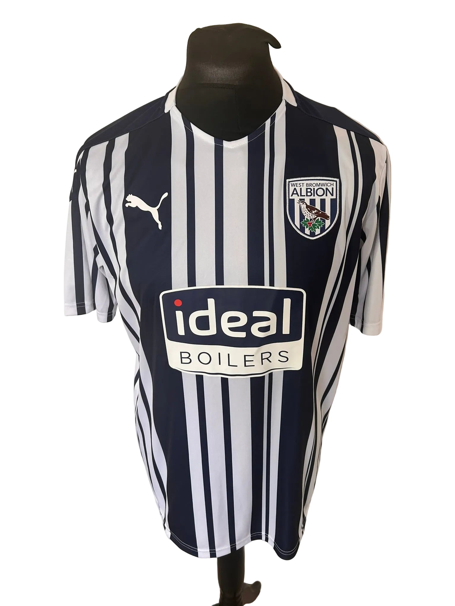 West Bromwich Albion 2020-21 home football shirt, navy and white, Large, Puma, front