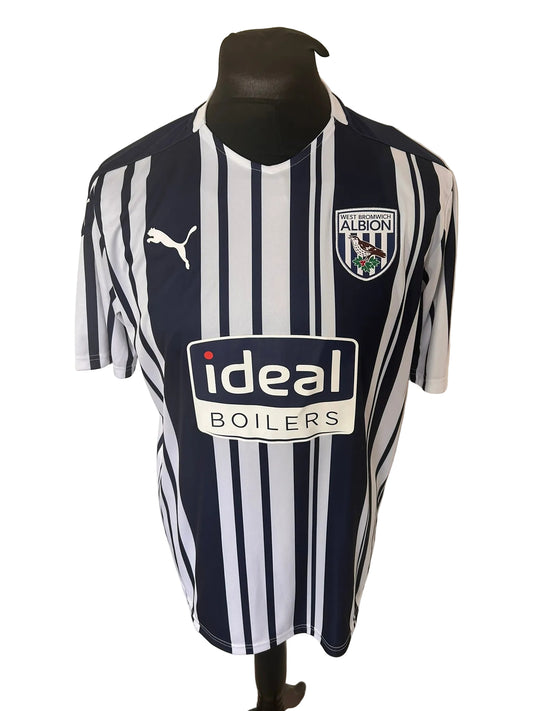 West Bromwich Albion 2020-21 home football shirt, navy and white, Large, Puma, front