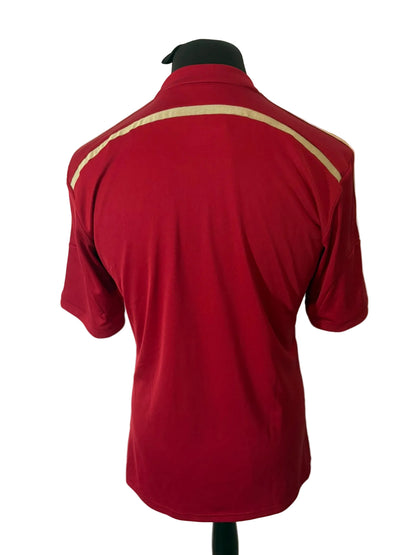 Spain 2013-15 home football shirt, red, medium, Adidas, back