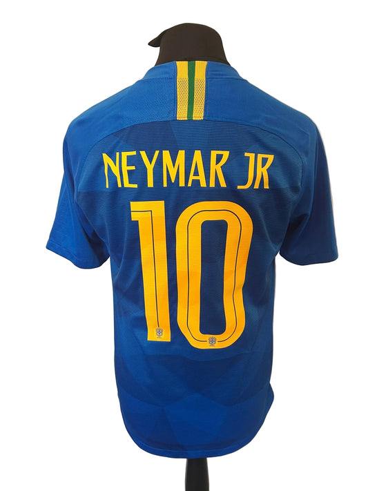 Brazil 2018-19 away football shirt, blue, medium, Nike, Neymar, back
