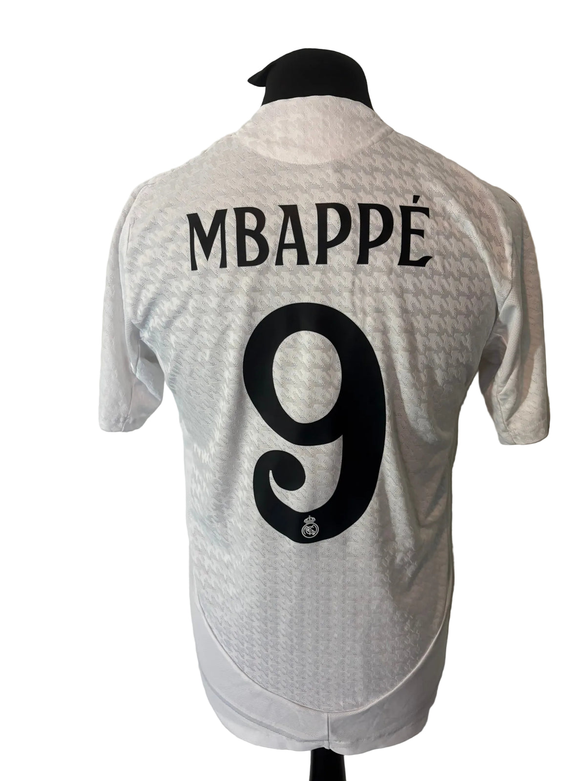 Real Madrid 2024-25 home football shirt, white, medium, Adidas, Kylian Mbappe, back