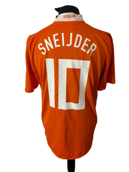 Netherlands 2008-10 home football shirt, orange, Large, Nike, Wesley Sneijder, back