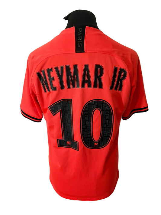 PSG, Paris Saint Germain 2019-20 away football shirt, orange, Large, Nike, Neymar, back