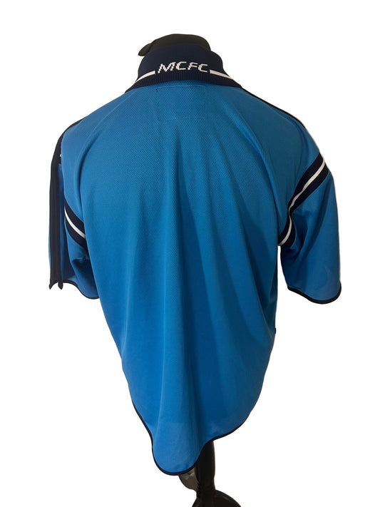 Manchester City 2001-02 home football shirt, Le Coq Sportif, large, blue, front