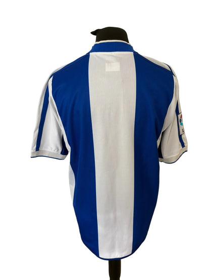 Espanyol 2002-04 home football shirt, blue and white, Large, Umbro, back