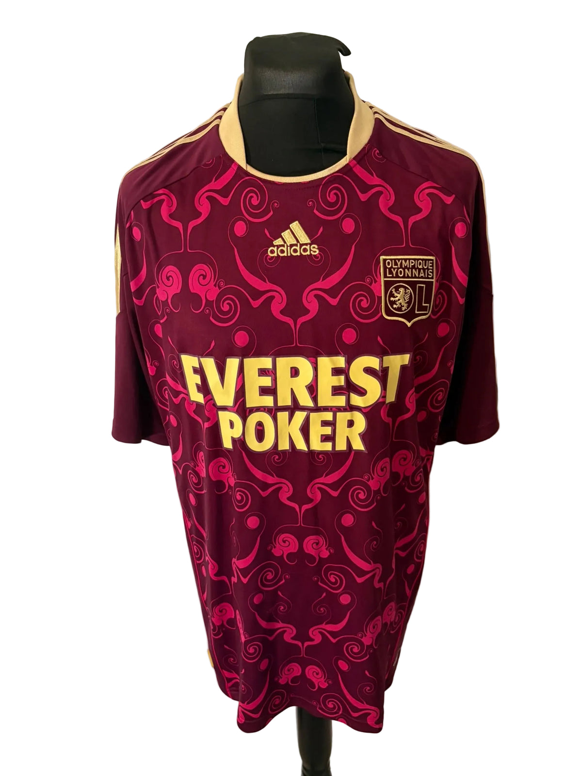 Lyon, Olympique Lyonnais 2010-11 away football shirt, purple, Extra Large, XL, Adidas, front