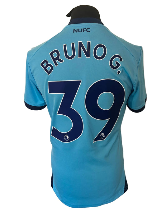 Newcastle United 2021-22 third football shirt, blue, Medium, Castore, Bruno Guimaraes, back