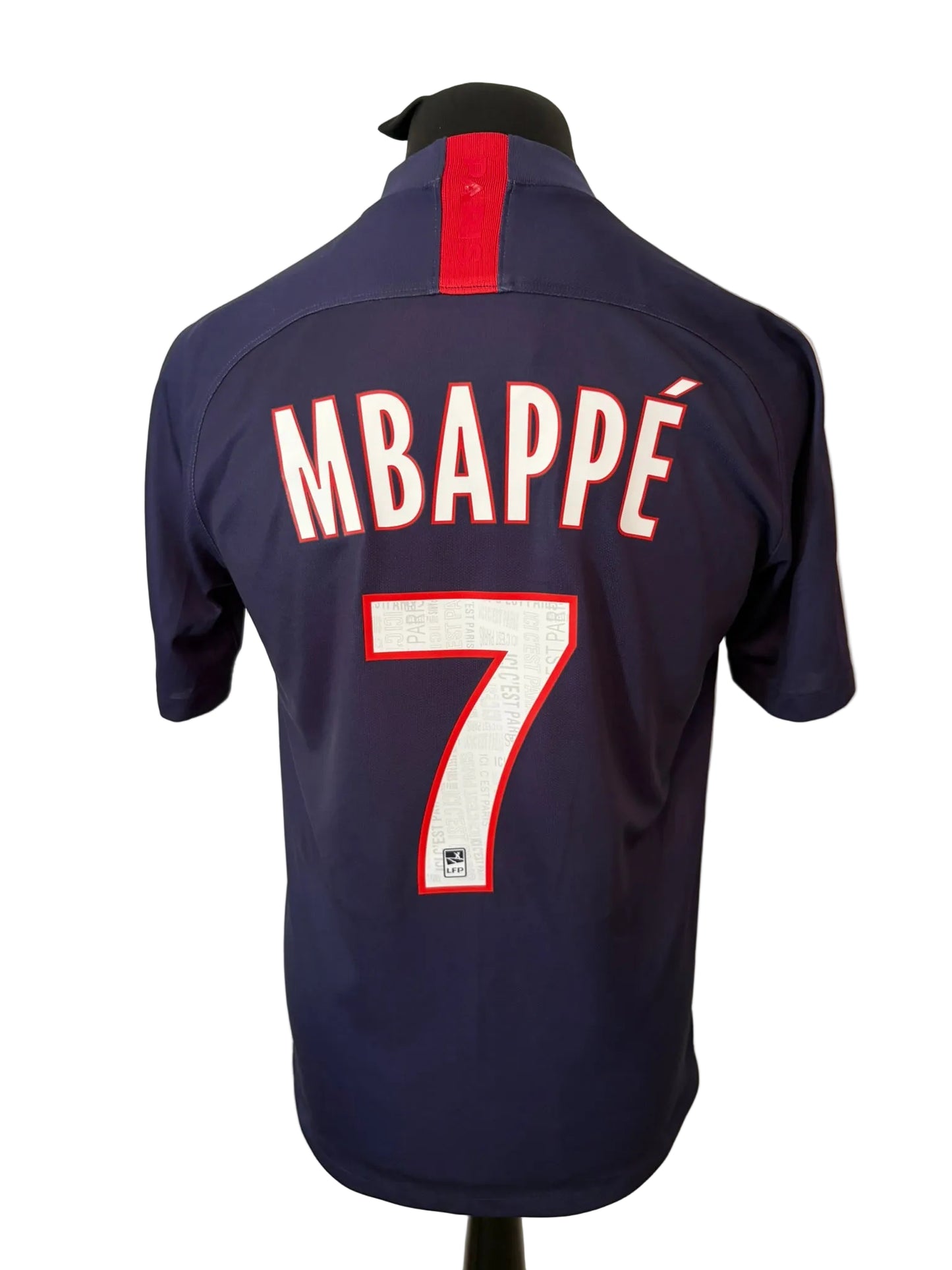 PSG, Paris Saint Germain 2019-20 home football shirt, navy, medium, Nike, Kylian Mbappe, back