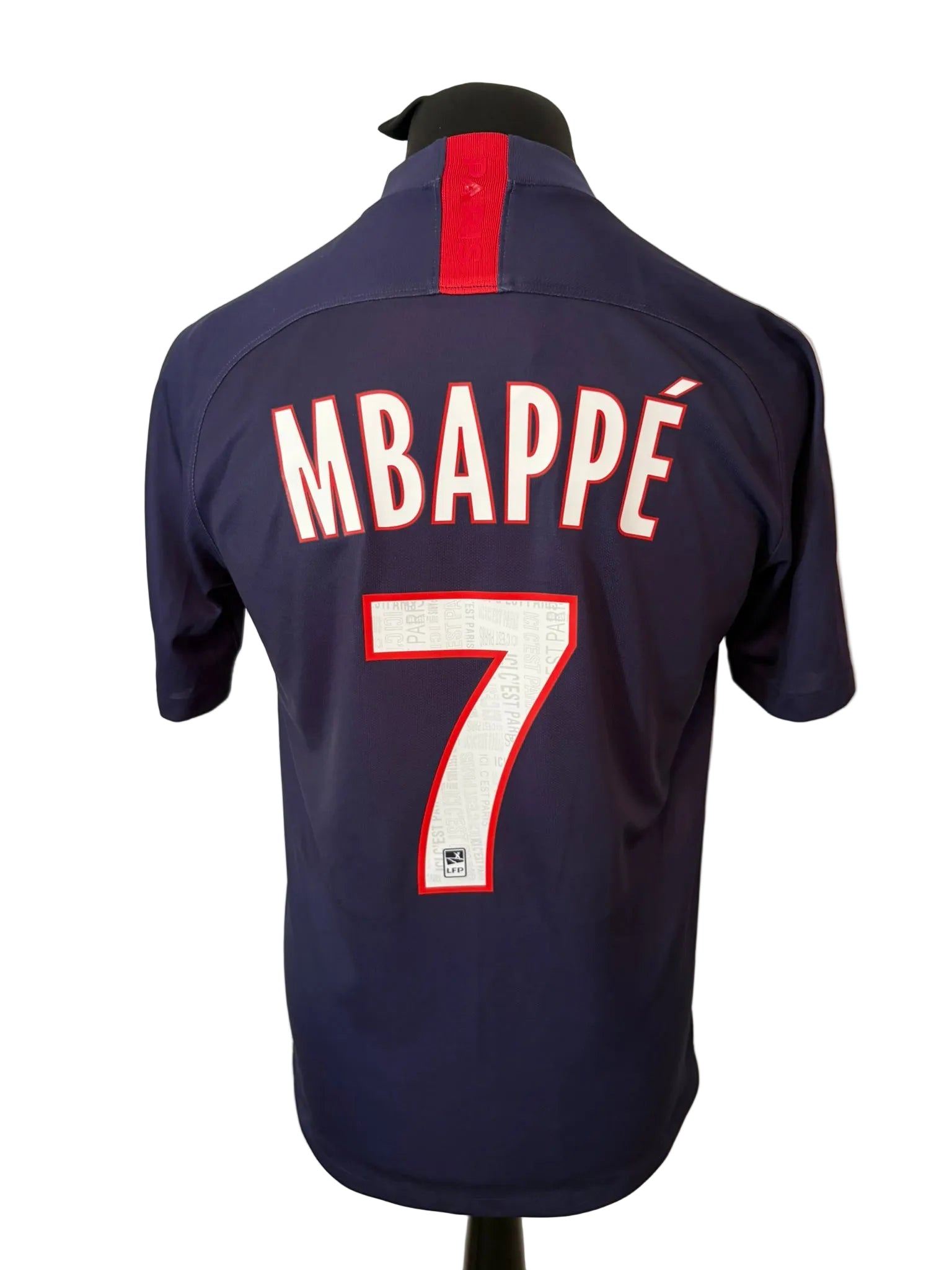 PSG, Paris Saint Germain 2019-20 home football shirt, navy, medium, Nike, Kylian Mbappe, back