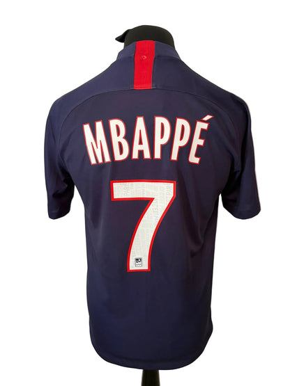 PSG, Paris Saint Germain 2019-20 home football shirt, navy, medium, Nike, Kylian Mbappe, back