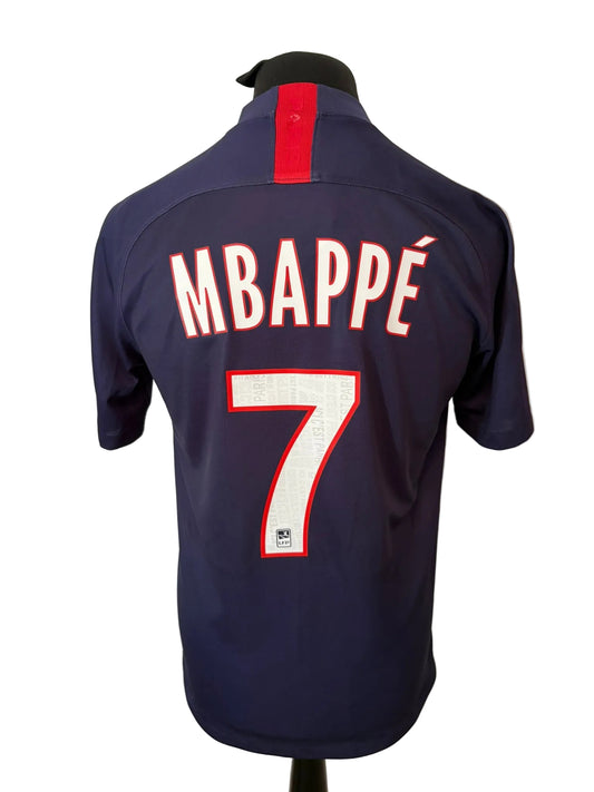 PSG, Paris Saint Germain 2019-20 home football shirt, navy, medium, Nike, Kylian Mbappe, back