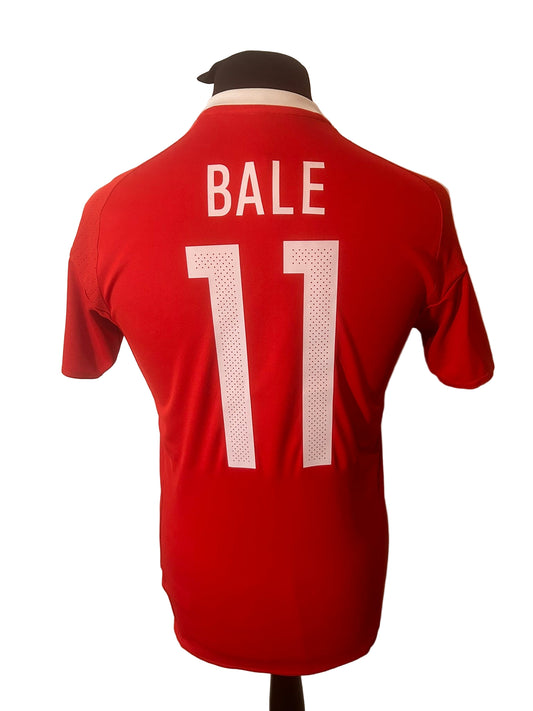 Wales 2016-17 home football shirt, adidas, small, red, Gareth Bale, back