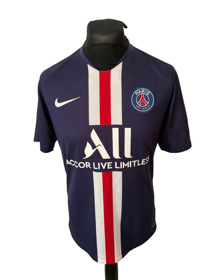 PSG, Paris Saint Germain 2019-20 home football shirt, navy, medium, Nike, Kylian Mbappe, front