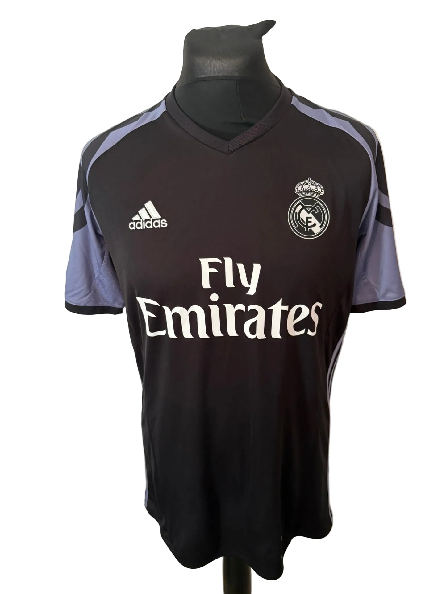 Real Madrid 2016-17 third football shirt, black, medium, Adidas, Cristiano Ronaldo, front