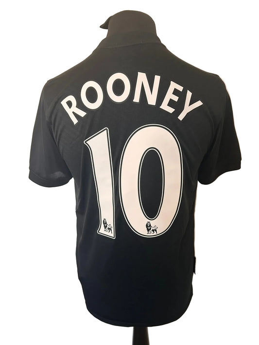 Manchester United 2009-10 away football shirt, black, small, Nike, Wayne Rooney, back