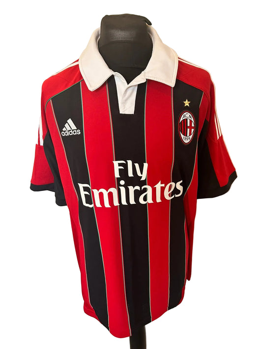 AC Milan 2012-13 home football shirt, red and black, Extra Large, XL, Adidas, Stephan El Shaarawy, front