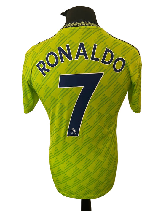 Manchester United 2022-23 third football shirt, green, small, Adidas, Cristiano Ronaldo, back