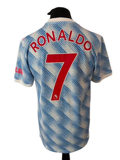 Manchester United 2021-22 away football shirt, blue, medium, Adidas, Cristiano Ronaldo, back