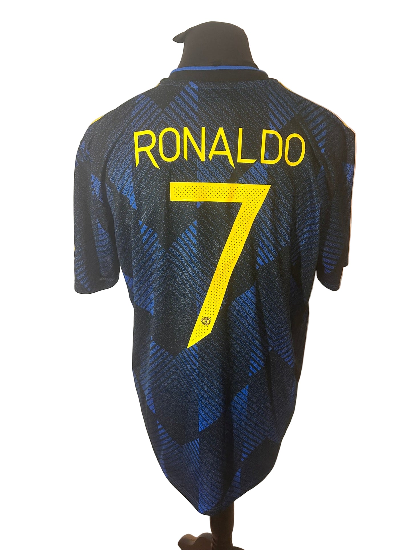 Manchester United 2021-22 third football shirt, Nike, extra large, XL, blue and black, Cristiano Ronaldo, back