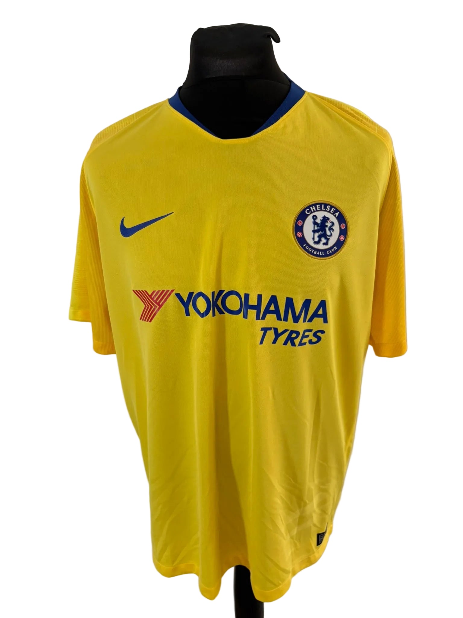 Chelsea 2018-19 away football shirt, yellow, Extra Large, XL, Nike, Eden Hazard, front