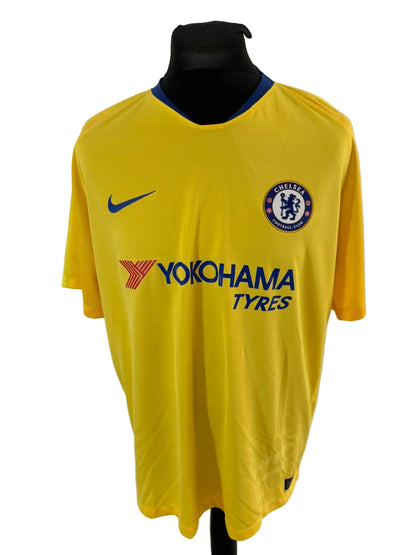 Chelsea 2018-19 away football shirt, yellow, Extra Large, XL, Nike, Eden Hazard, front
