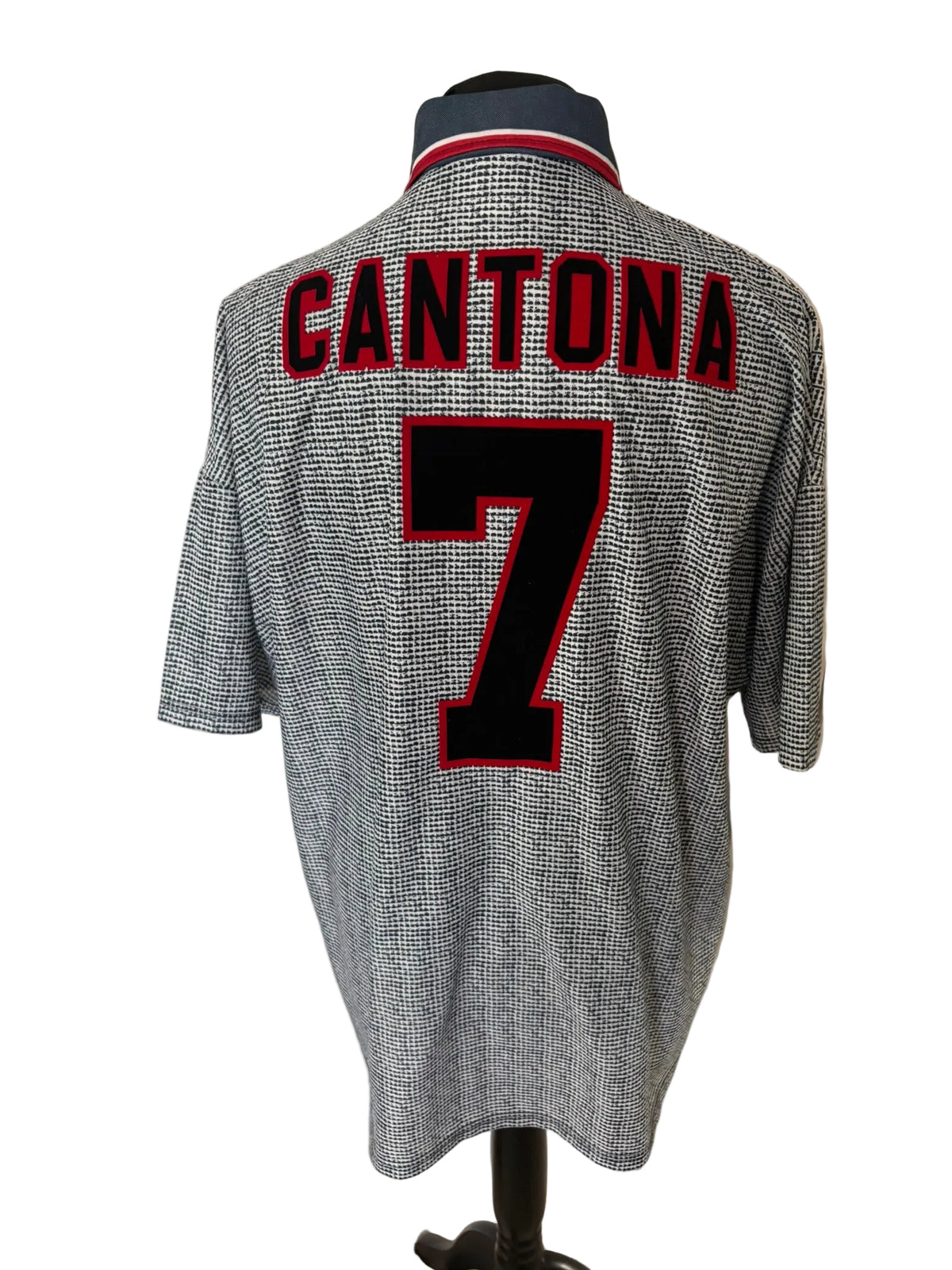 Manchester United 1995-96 away football shirt, grey, XXL, 2XL, Umbro, Eric Cantona, back