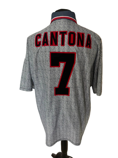 Manchester United 1995-96 away football shirt, grey, XXL, 2XL, Umbro, Eric Cantona, back
