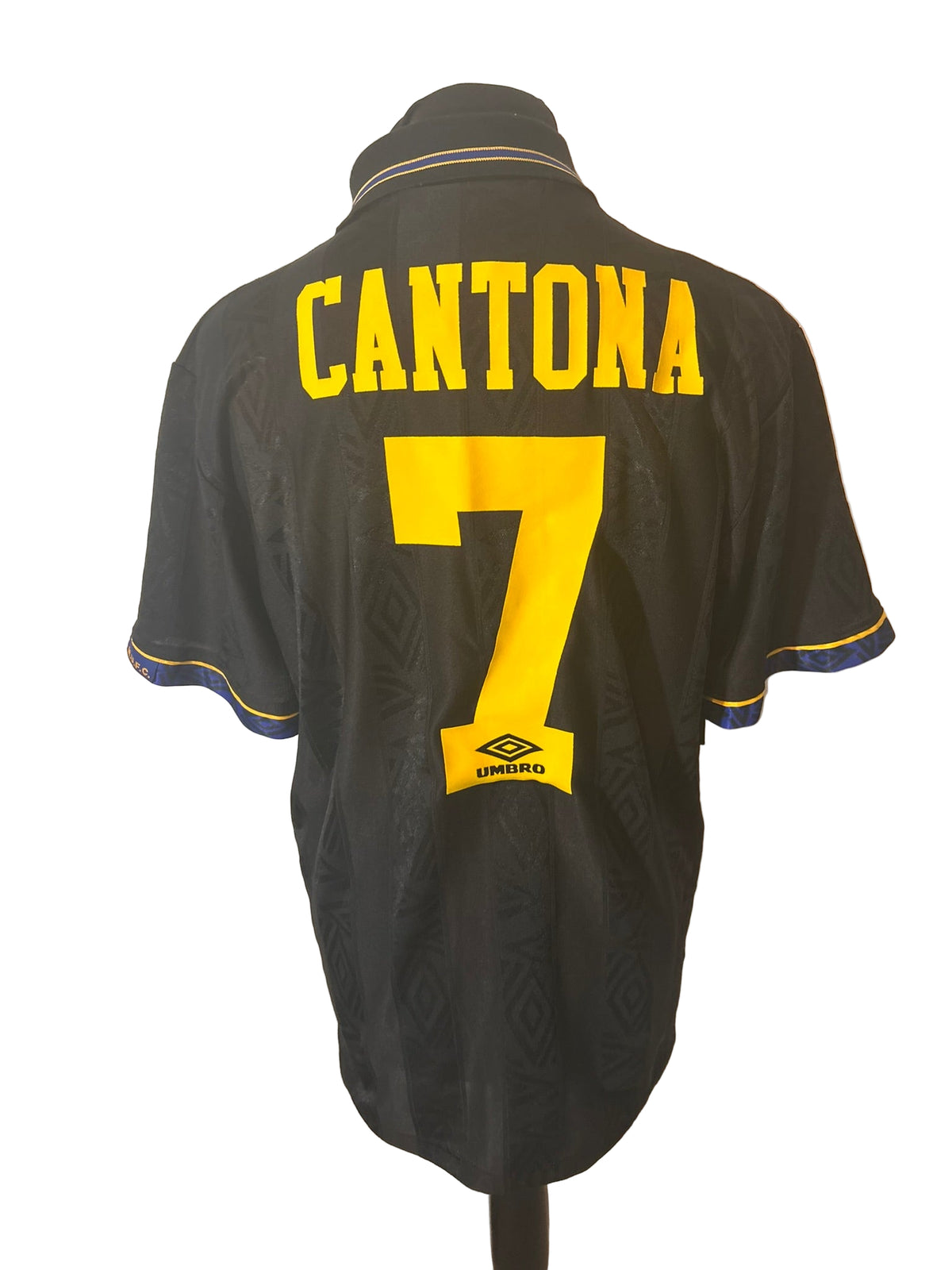 Manchester United 1993-95 away football shirt, Umbro, large, black, Eric Cantona, back