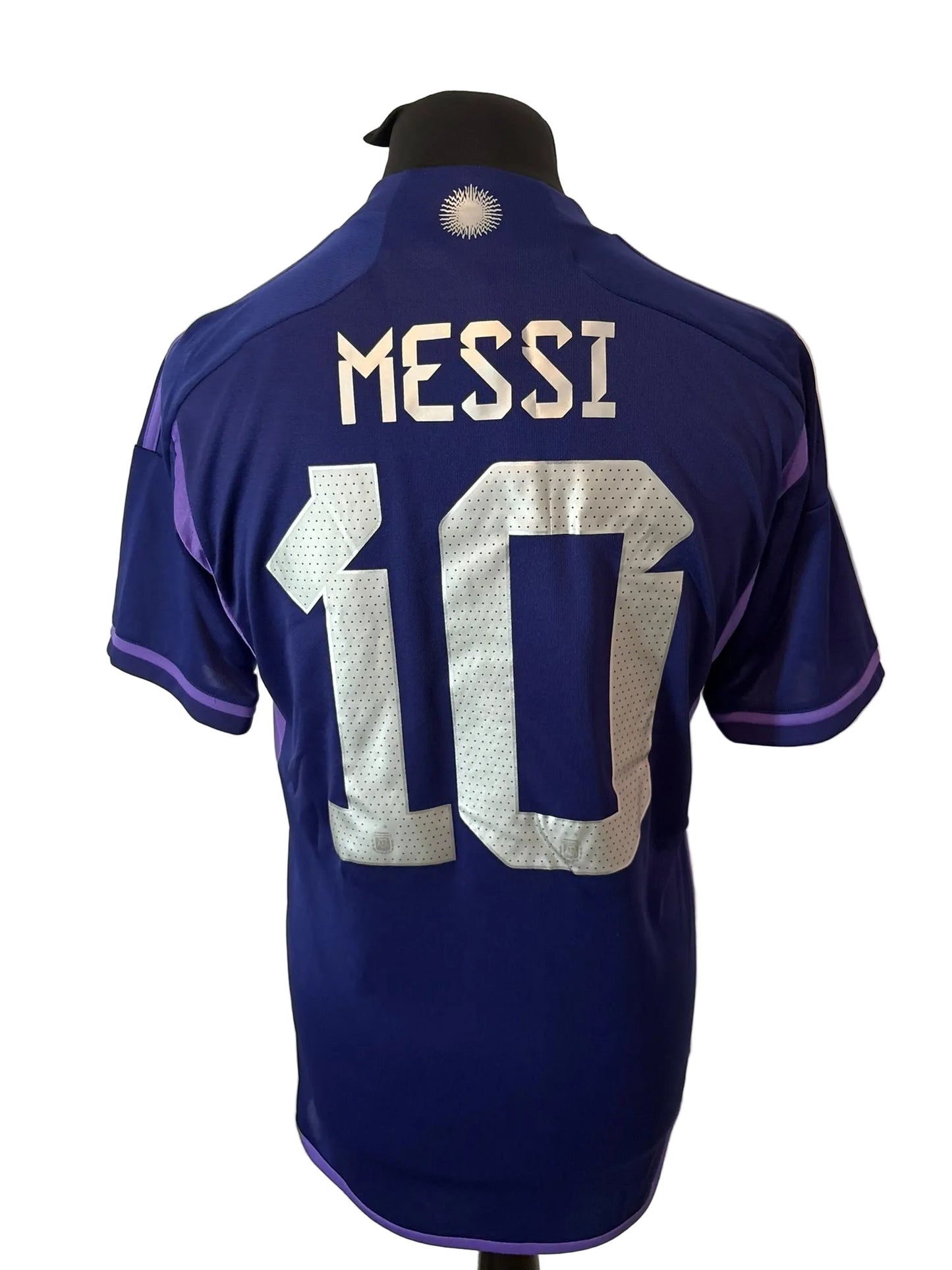 Argentina 2022-23 away football shirt, purple, medium, Adidas, Lionel Messi, back