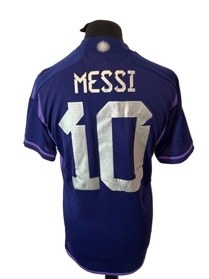 Argentina 2022-23 away football shirt, purple, medium, Adidas, Lionel Messi, back