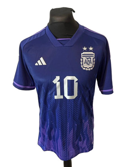 Argentina 2022-23 away football shirt, purple, medium, Adidas, Lionel Messi, front