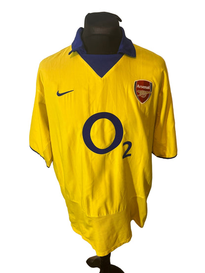 Arsenal 2003-04 away football shirt, Nike, extra large, XL, yellow, Thierry Henry, front