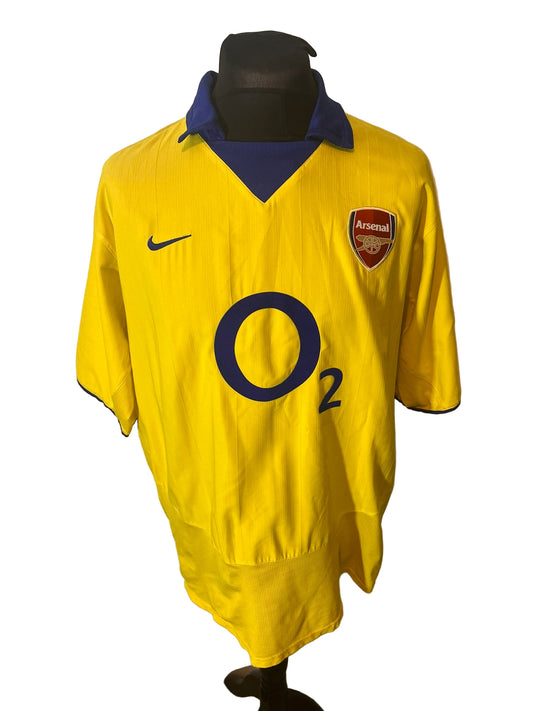 Arsenal 2003-04 away football shirt, Nike, extra large, XL, yellow, Thierry Henry, front