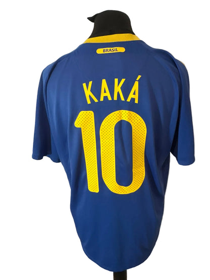 Brazil 2010-11 away football shirt, blue, Extra Large, XL, Nike, Kaka, back