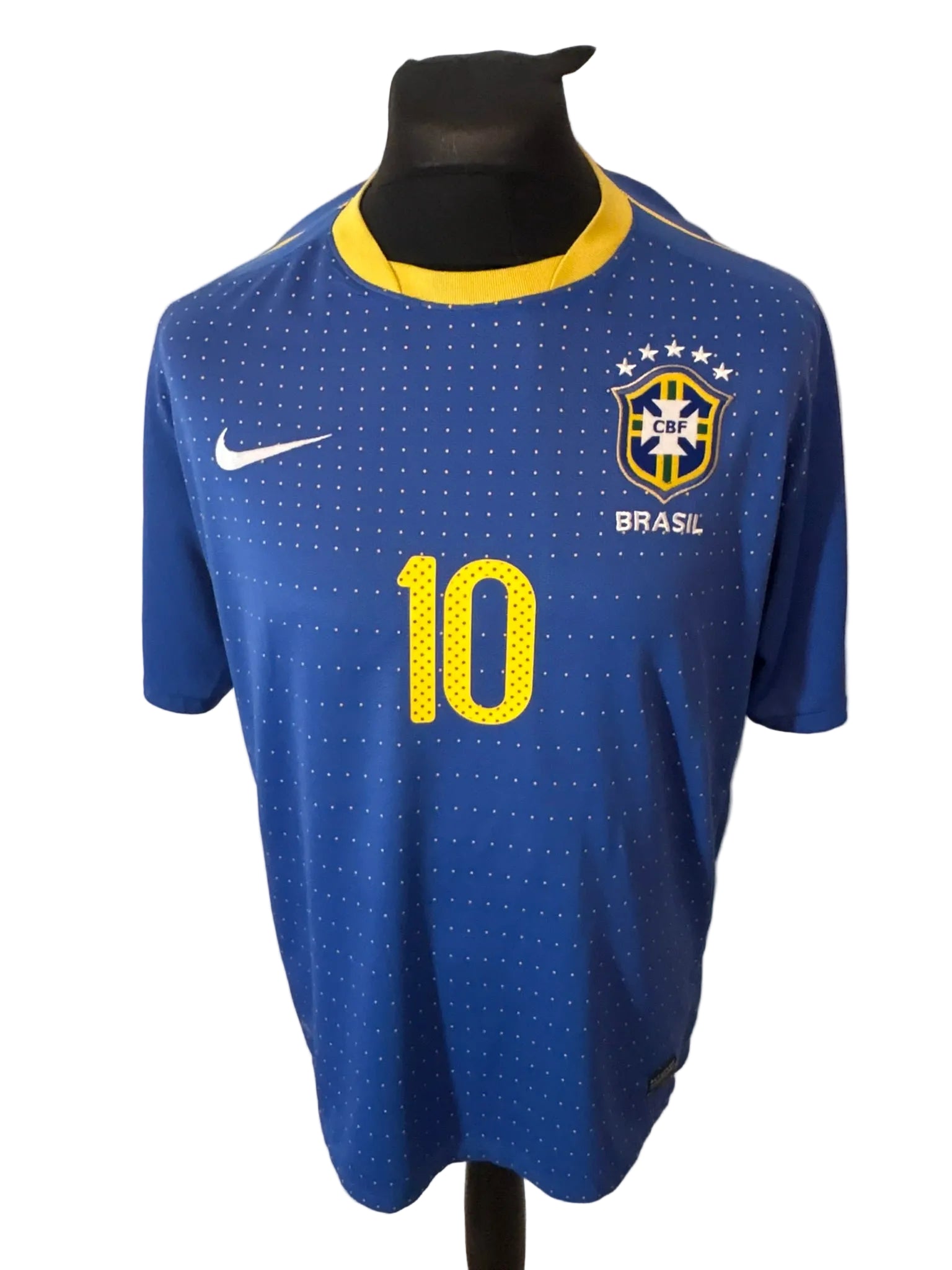 Brazil 2010-11 away football shirt, blue, Extra Large, XL, Nike, Kaka, front