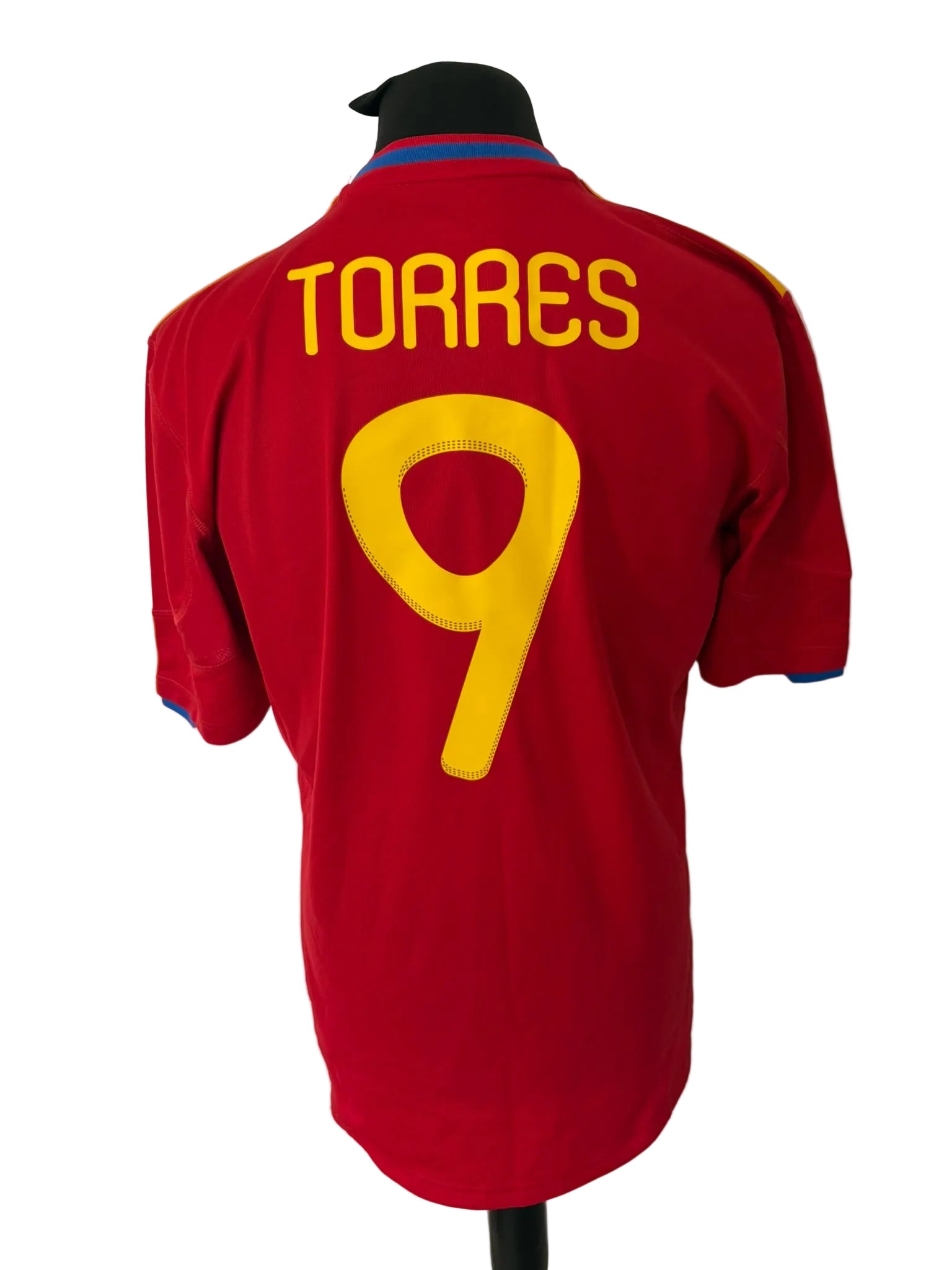 Spain 2009-10 home football shirt, red, Large, Adidas, Fernando Torres, back