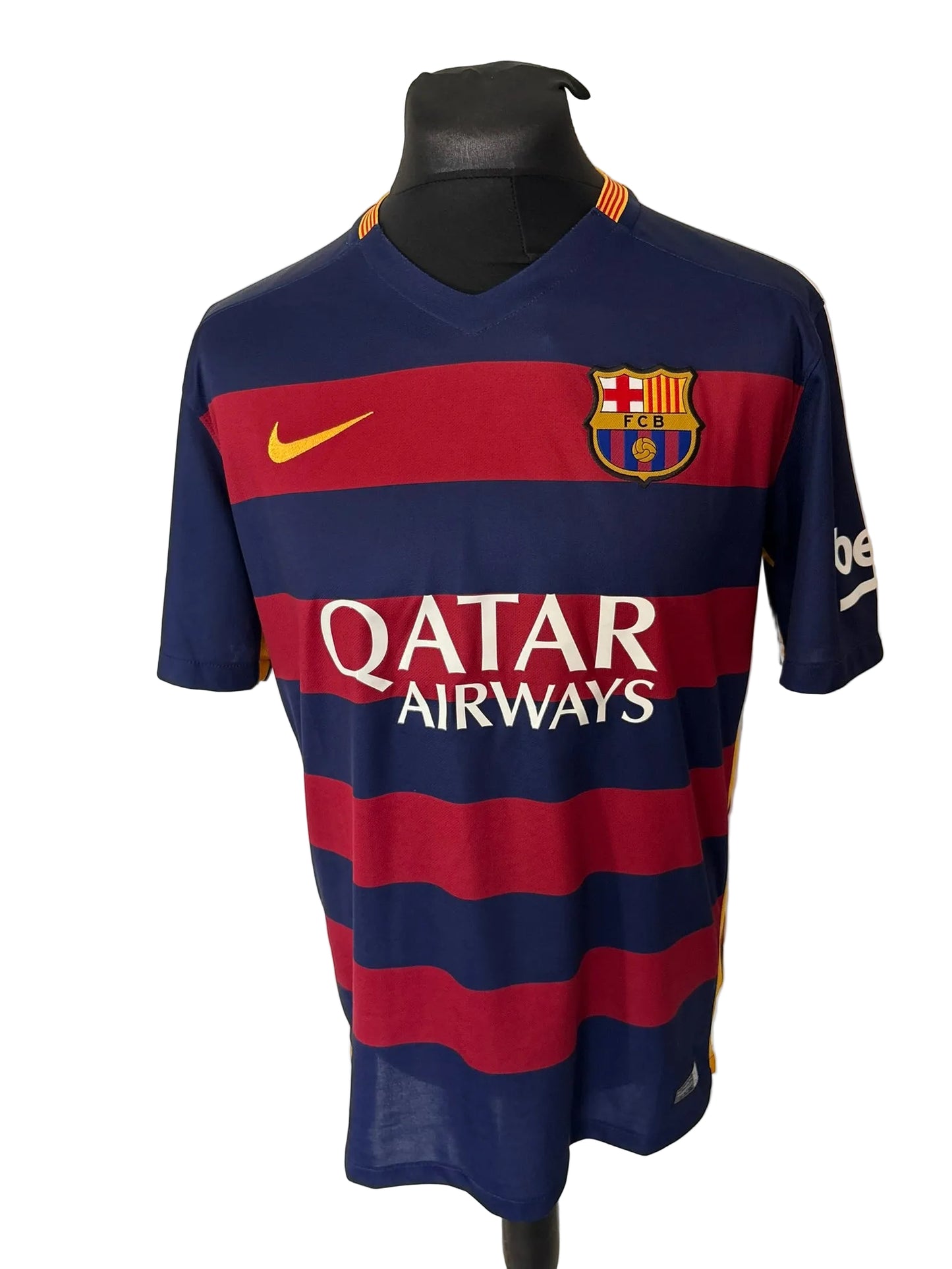 Barcelona 2015-16 home football shirt, blue and red, Large, Nike, Lionel Messi, front