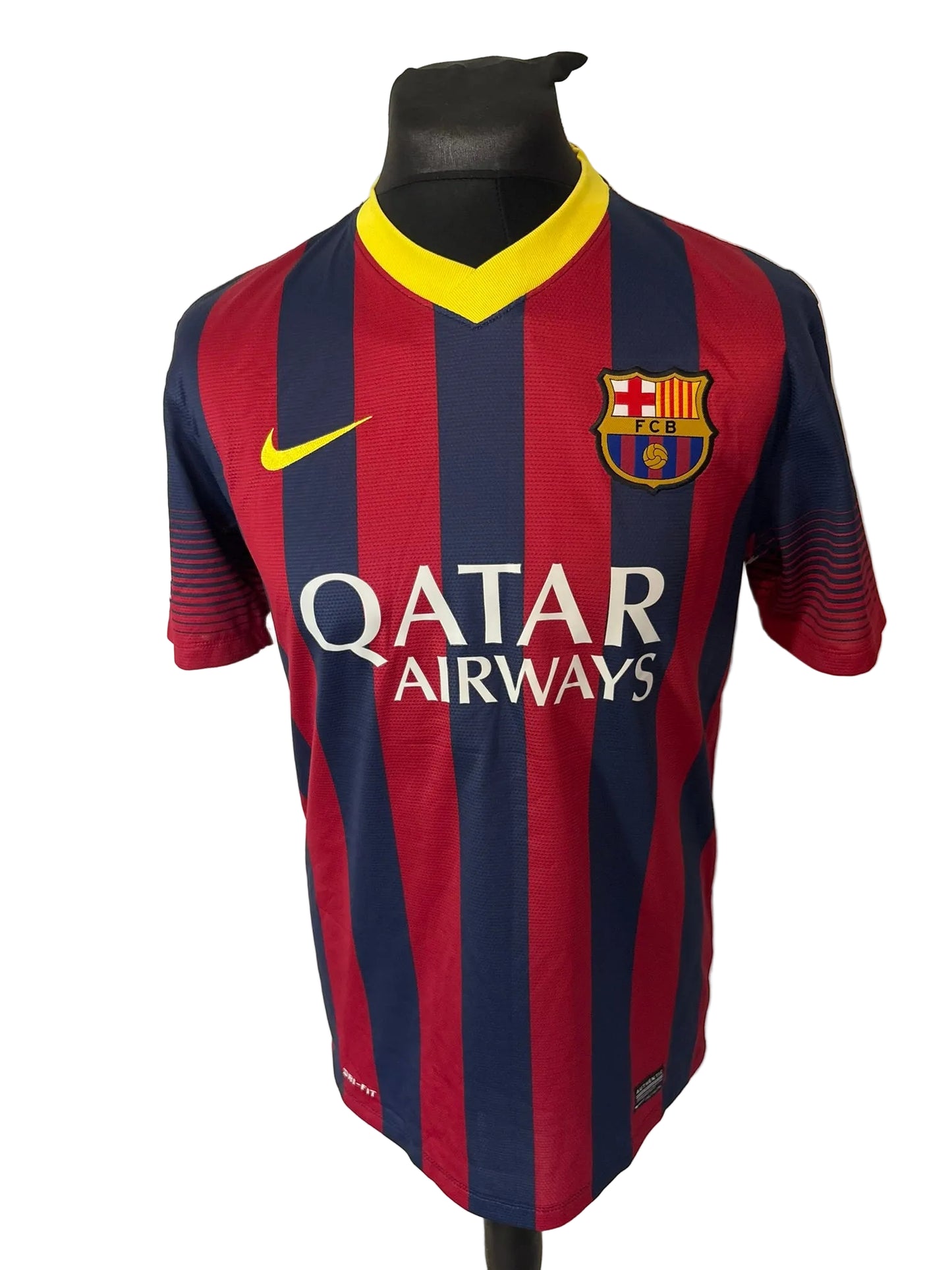 Barcelona 2013-14 home football shirt, blue and red, medium, Nike, Neymar, front
