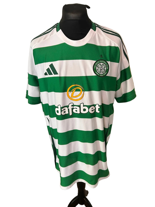 Celtic 2024-25 home football shirt, green and white, XXL, 2XL, Adidas, front