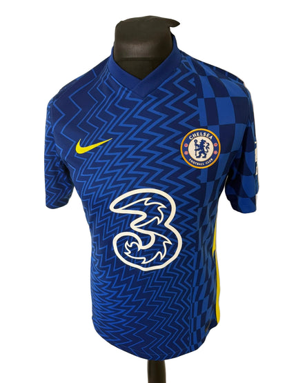 Chelsea 2021-22 home football shirt, blue, medium, Nike, Thiago Silva, front