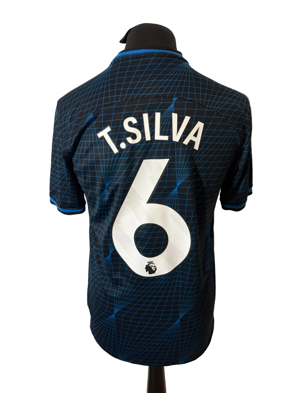 Chelsea 2023-24 away football shirt, black, medium, Nike, Thiago Silva, back