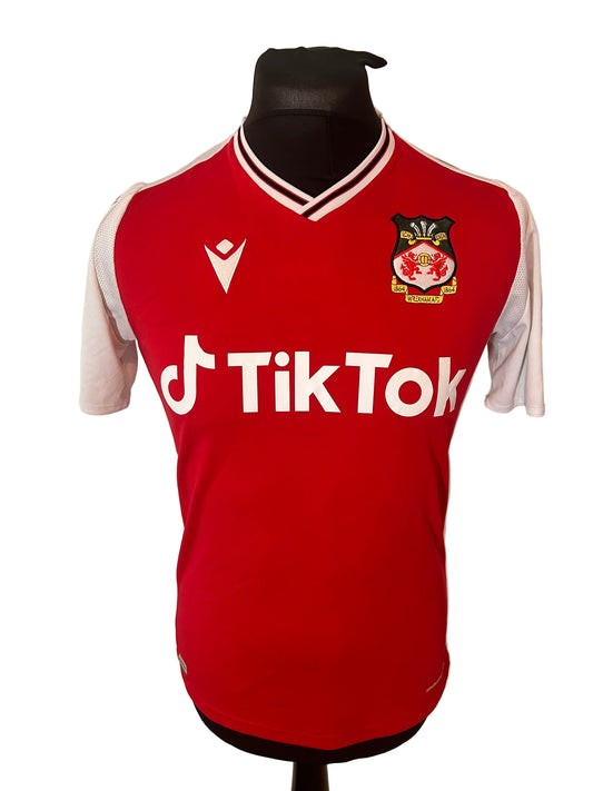 Wrexham 2021-22 home football shirt, Macron, small, red, front